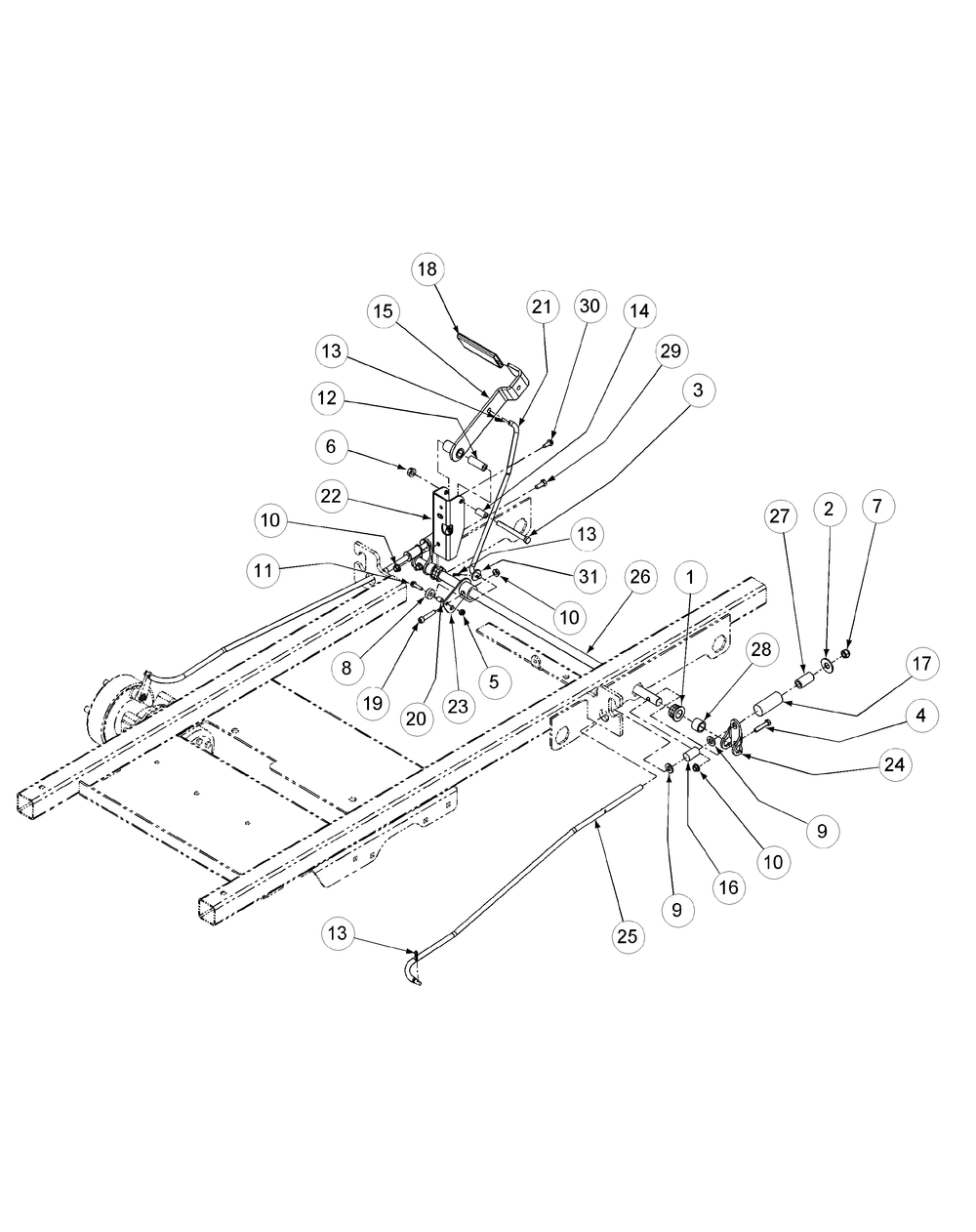 Brake Assembly Diagram and Parts List for M72-CT 53AB5JEZ750-28-HP-3Cylinder-OHV Cub Cadet Lawn Tractor